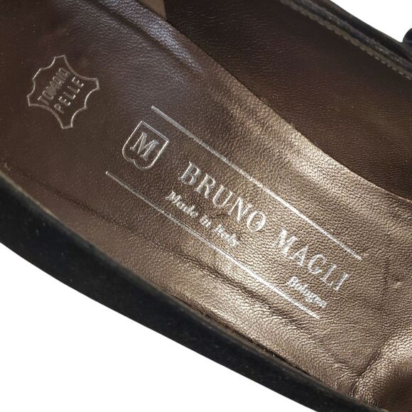 Vintage BRUNO MAGLI Shoes Womens 8.5 Black Velvet Pumps Bow Casual Formal A4729 - Picture 10 of 14